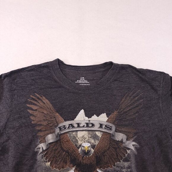 Bald is Beautiful Casual Pullover Long Sleeve T Shirt Mens Size Small S Gray - Picture 1 of 11